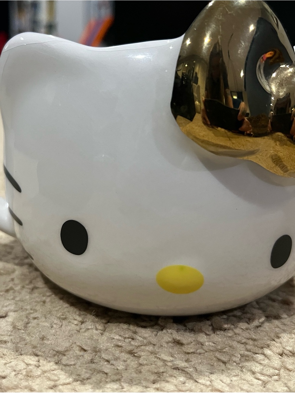 Hello Kitty White Ceramic Dish with Gold Accent
